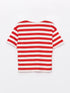 LC Waikiki Crew Neck Striped Short Sleeve Girl T-Shirt